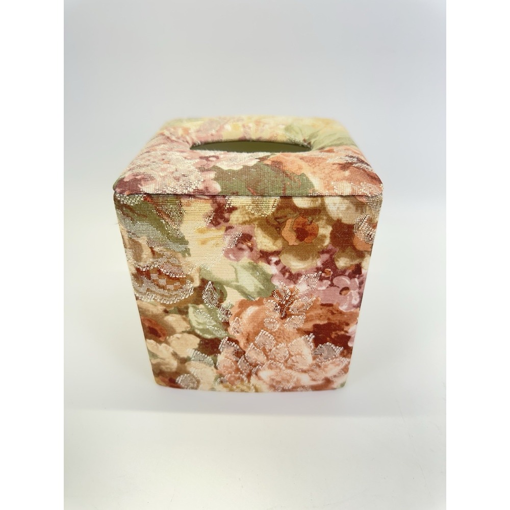Vintage Croscill Cotswold Fabric Tissue Floral Cover Holder